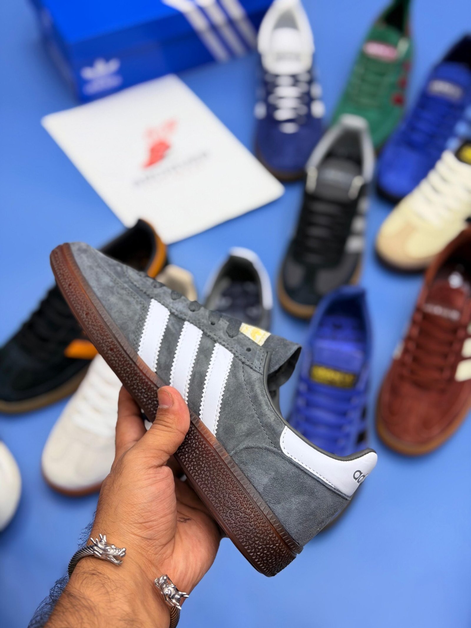 Spzl Classic Suede Gum Sole Sneakers -Grey - Image 3