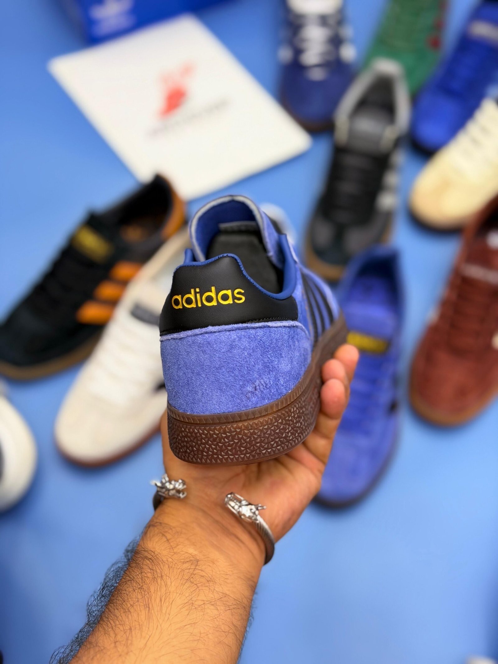 Spzl Classic Suede Gum Sole Sneakers - Navy - Image 5