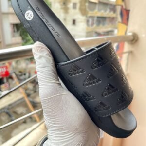 Alternative view of Adis Comfort Slides – Triple Black Monogram Edition